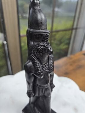 Vintage Hand Carved Stone Egyptian Horus Statue | Falcon God Sculpture